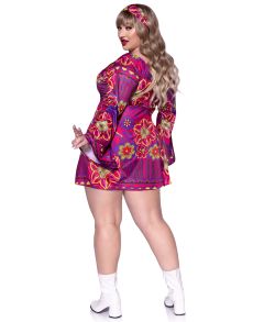 Hippie pige kostume til store kvinder 1XL - 4XL