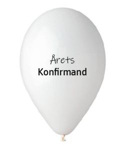 Flotte hvide årets konfirmand balloner