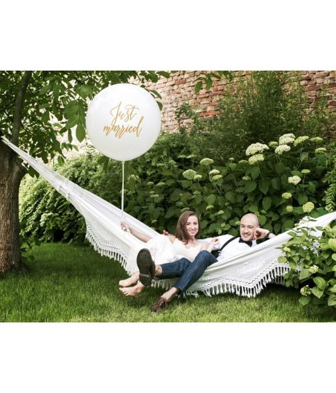 Jumbo ballon Just married  guld