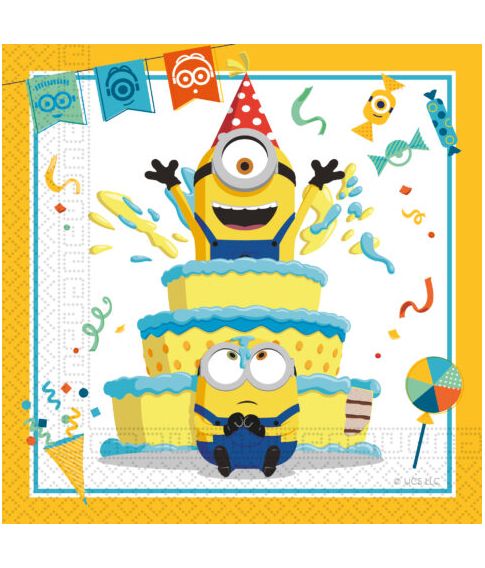 Sjove Minions servietter 33x33 cm