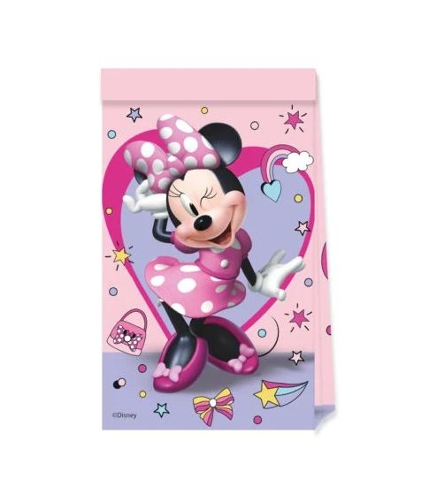 Festlige Minnie Junior papirposer 4 stk