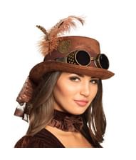 Steampunk hat deluxe med briller