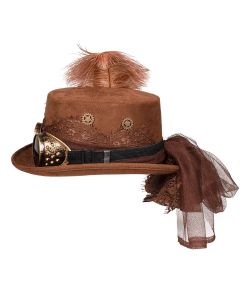 Steampunk hat deluxe med briller