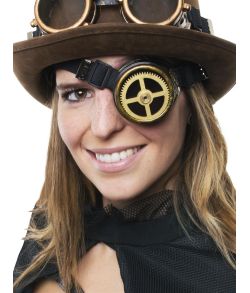 Flot Steampunk monokel med elastik.