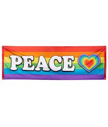 Flot Regnbue Peace banner.  74x220cm