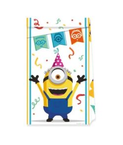 Festlige Minions papirposer 4 stk