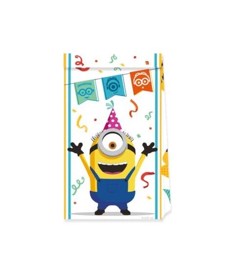 Festlige Minions papirposer 4 stk