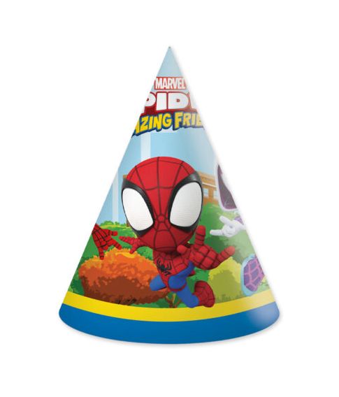 Festlige Spidey party hat 6 stk