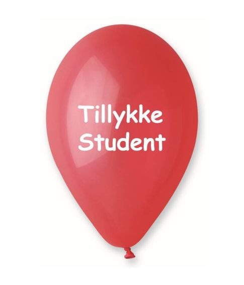 Ballon Tillykke Student rød