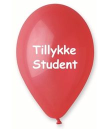 Ballon Tillykke Student rød