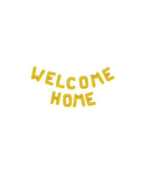 Folieballon guld WELCOME HOME