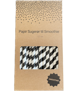 Sorte og hvide papir sugerør til smoothies.