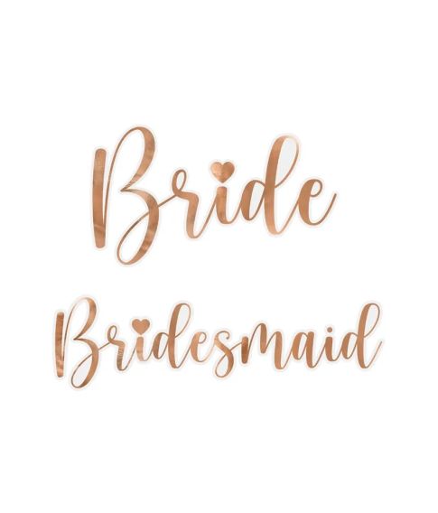 Glas stickers bride - bridesmaid