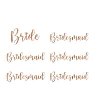 Glas stickers bride - bridesmaid