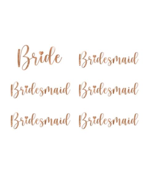 Glas stickers bride - bridesmaid