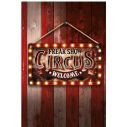 Flot Circus skilt i træ