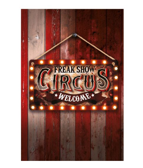 Flot Circus skilt i træ