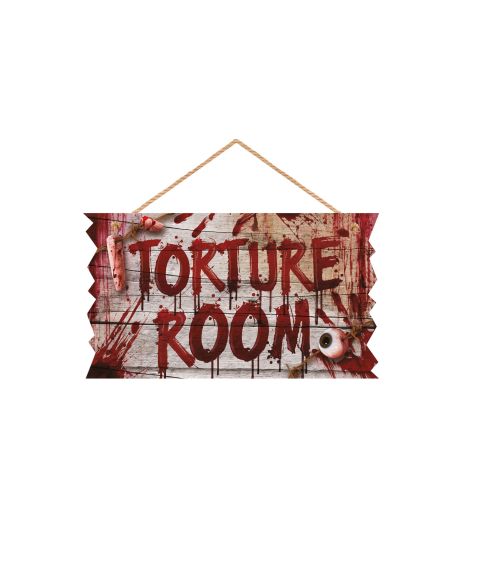 Uhyggeligt Torture room skilt i træ