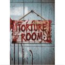 Uhyggeligt Torture room skilt i træ