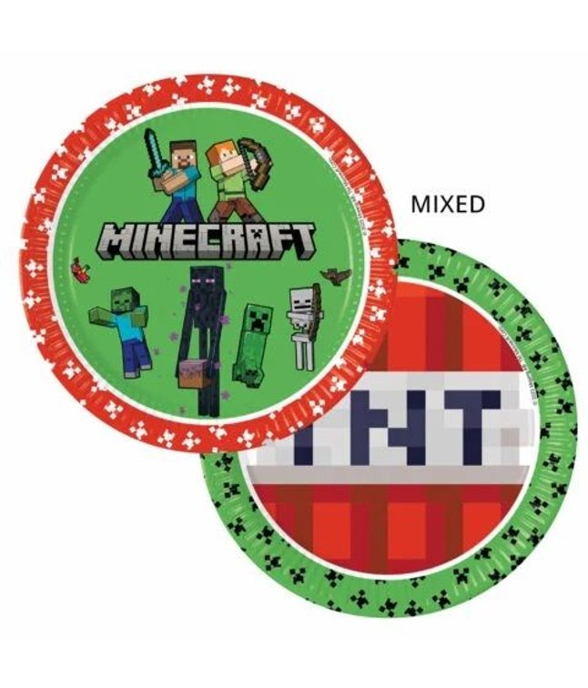 Minecraft paptallerkner, 23 cm 