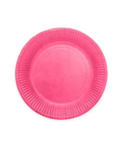 Hot pink paptallerkner, 18cm 20 stk