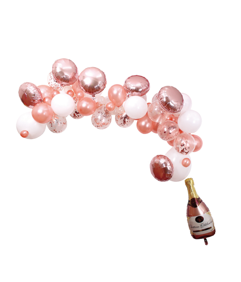 Ballonbue med rosa champagneflaske