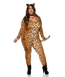 Leopard kostume i plus størrelser