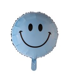 Sjov folieballon med lyseblå emoji smiley