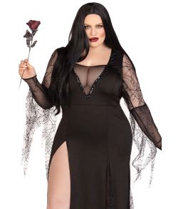 Sexy Spooky Morticia kostume Plus