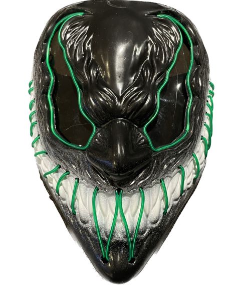 Venom maske med grøn LED