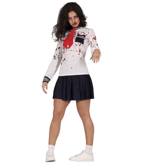 Zombie skolepige kostume