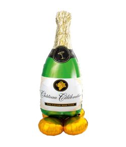 Flot stående champagne flaske folieballon