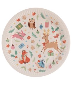 Flotte Winter woodland paptallerkner 23 cm