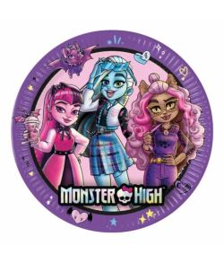 Paptallerkner med monster high motiv.