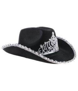 Sort cowboyhat med diadem