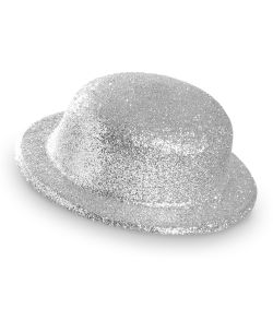 Sølv glimmer bowlerhat