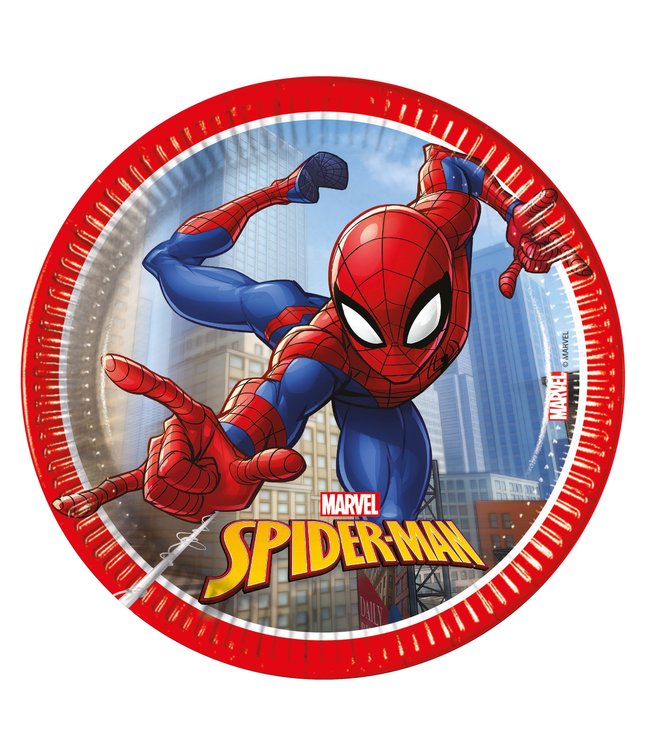 Spiderman paptallerkner 20 cm