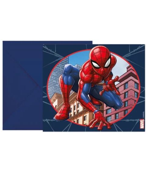 6 stk Spiderman inviationer