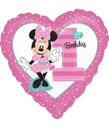 Folieballon Minnie 1st birthday