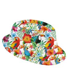 Tropical hat med blomster