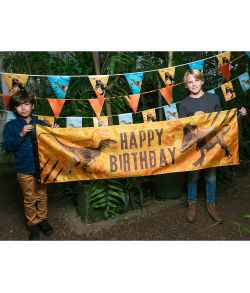 T-Rex Happy Birthday banner