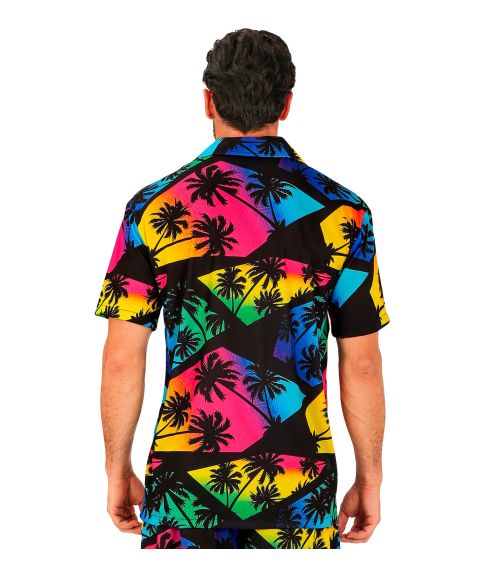 Sort neon hawaii skjorte