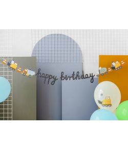 Store maskiner Happy Birthday banner