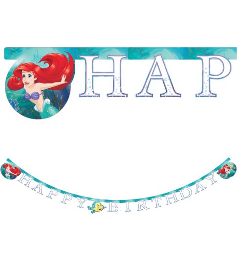 Ariel den lille havfrue Happy Birthday banner