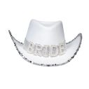 Bride cowboyhat med pailletter.