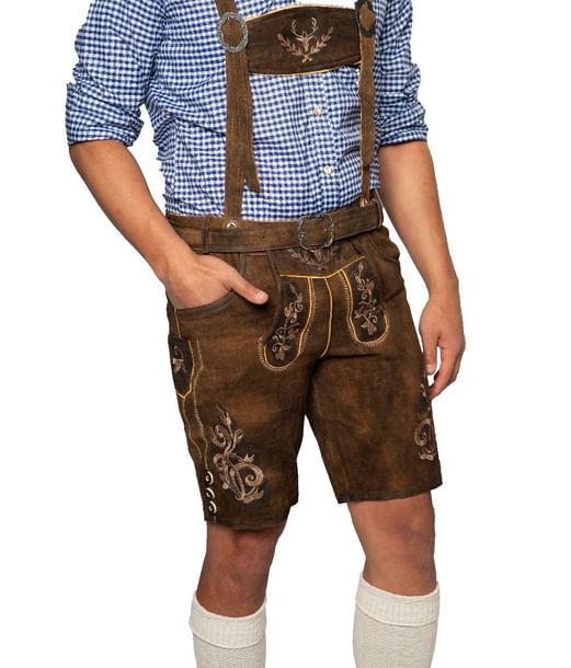 Brune korte lederhosen til mænd.