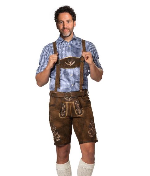 Brune korte lederhosen til mænd.