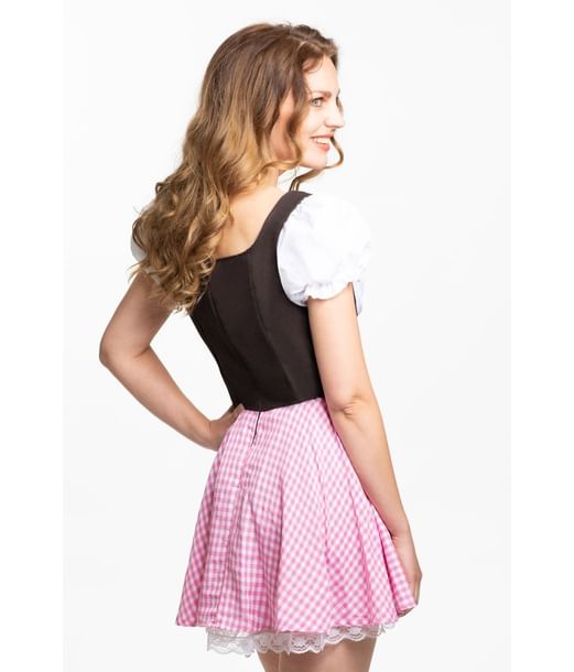 Dirndl kjole Eva, pink og brun