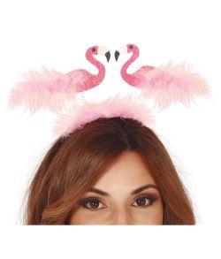 Flamingo hårbøjle med fjer