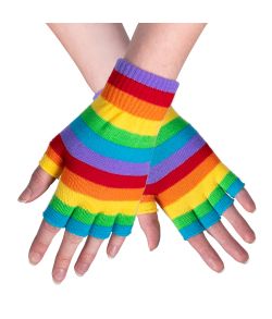 Fingerløse regnbue handsker